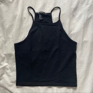 HALTER CROP BLACK TANK
